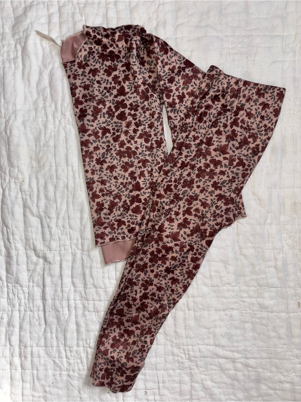Rylee + Cru Dusty Rose Floral Kids Pajama Set